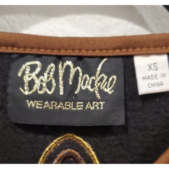 BOB MACKIE Fleece Jacket Full Zipped Emboidered - Picture 2 of 3